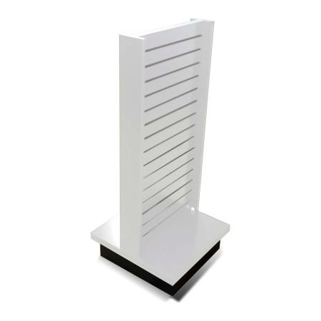 Windmill Slatwall Products Slatwall I Display Fixture With Spinner Base & Casters 24"W x 24"D x 55"H White RTA-DS-I-White